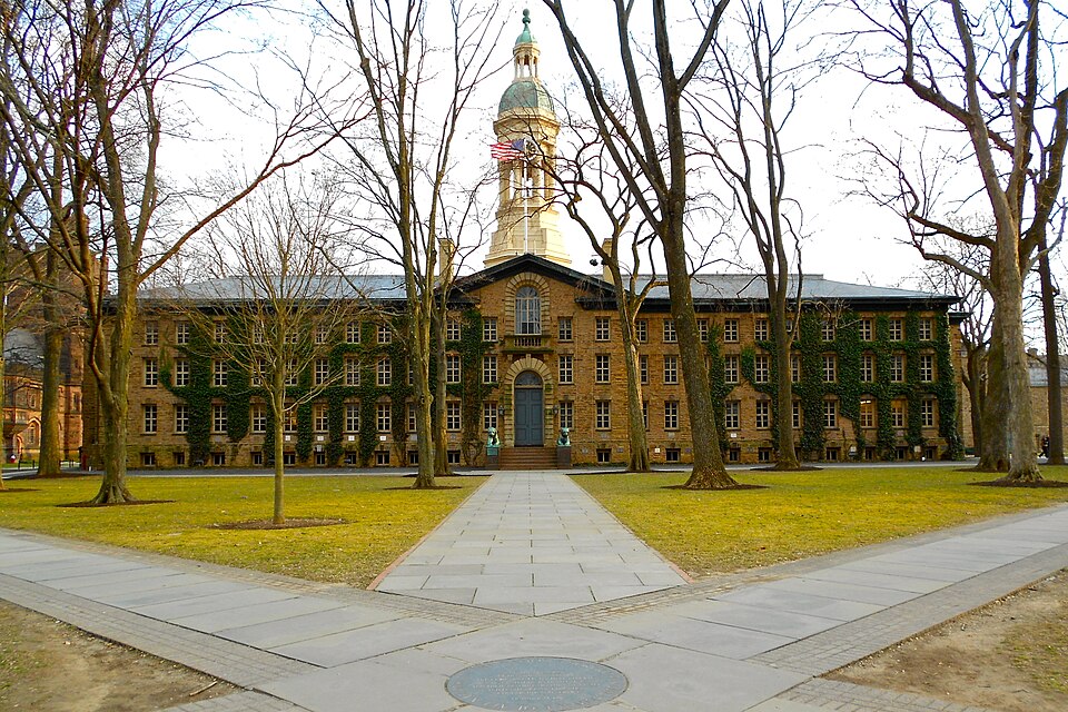 Nassau Hall, the original building and current administration building of Princeton University (public domain)