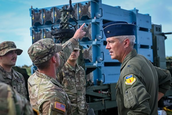 American Army personal deploying a shipment of the Iron Dome.