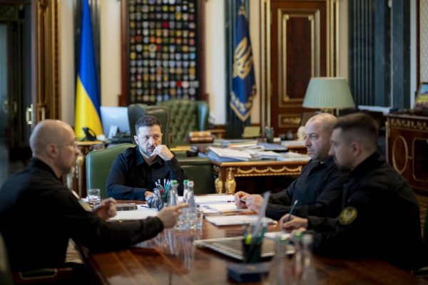 Zelensky meeting with defense leaders in Ukraine.